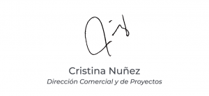 Firma de Cristina Nuñez, Directora Comercial y de Proyectos - ATBEY